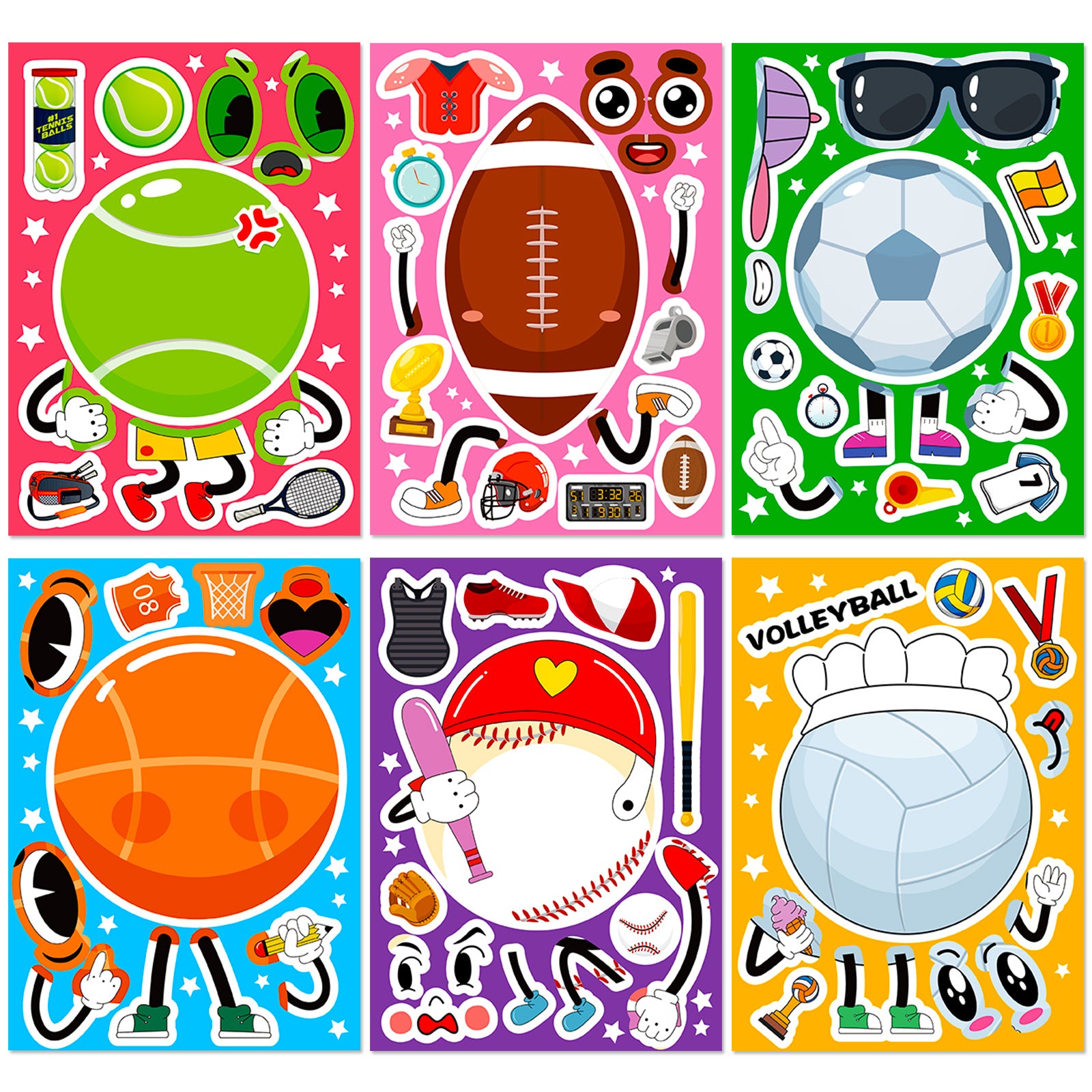 Wholesale of Various Ball Games and Children's Puzzle Face Changing Stickers